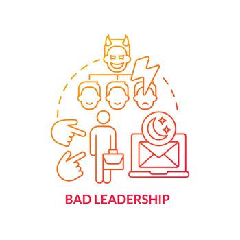 Bad leadership red gradient concept icon