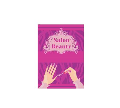 Woman is doing manicure - decorative card