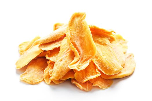 Dried fruit slices from organic ripe mango