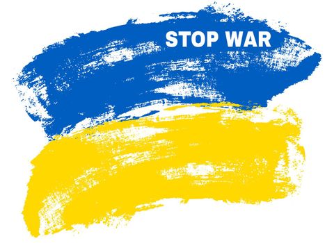 Vector stoke ukraine flag with stop the war in Ukraina.