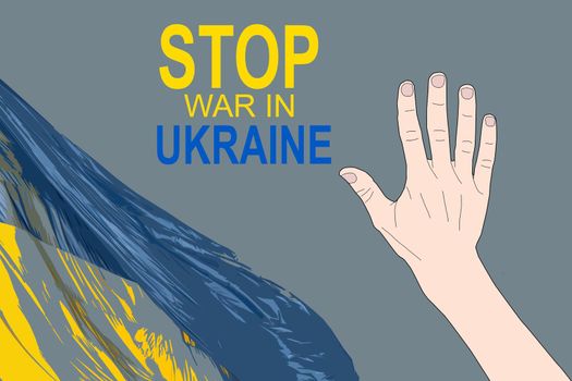 Stop War in Ukraine concept illustration. Save Ukraine, Ukraine flag praying concept illustration background. Save Ukraine from Russia.