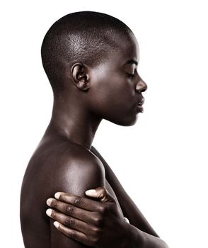 Jamaican me crazy. Profile shot of a beautiful young african woman isolated on white.