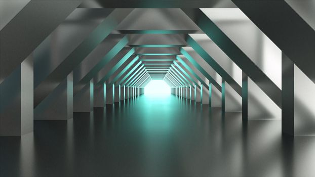 Futuristic tunnel. Computer generated 3d render