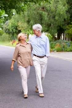 Love never dies. Shot of a happy senior couple walking.