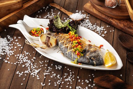 Appetizing grilled fish