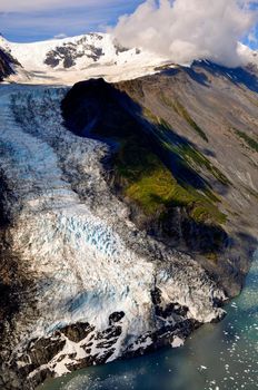Enormous Glacier Calving into the Ocean in Alaska