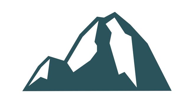Mountain shapes. Rocky silhouette. Vector travel camp logo.