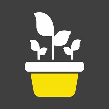 Plant in the pot vector glyph icon
