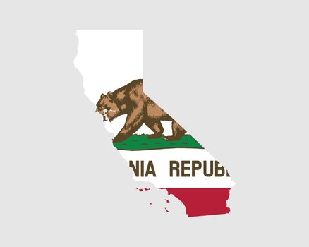 California CA USA Map Flag
