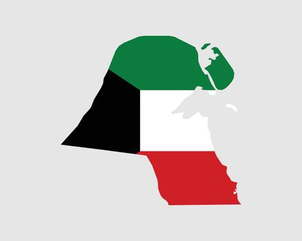Kuwait Map Flag