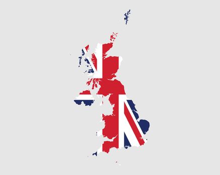 United Kingdom Map Flag
