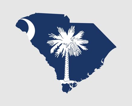 South Carolina SC USA Map Flag