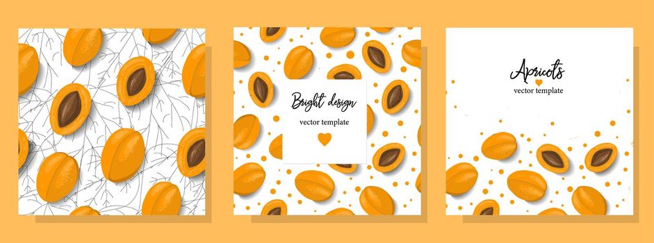Sweet summer patterns. Seamless fruity texture. Apricot or peach. Bright summer patterns. Apricot illustration. Vector illustration