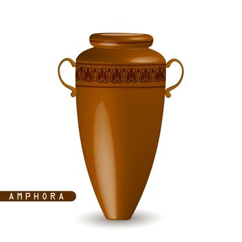 Greek amphora isolated on white background. Archeology. Vector illustration