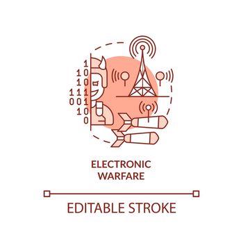 Electronic warfare red concept icon