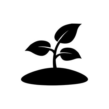 Seedling icon in flat style. Leaf nature symbol