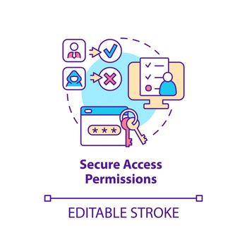 Secure access permissions concept icon