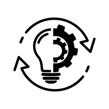 Ideas and process icon. Implementation concept.
