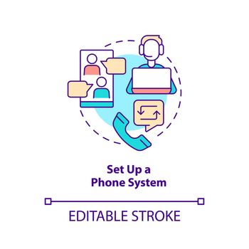 Set up phone system concept icon