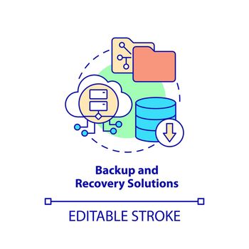 Backup and recovery solutions concept icon