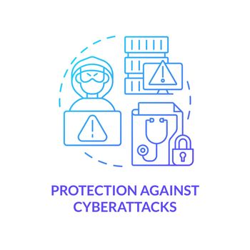 Protection against cyberattacks blue gradient concept icon