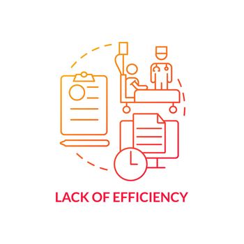 Lack of efficiency red gradient concept icon
