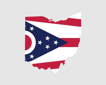 Ohio OH USA Map Flag