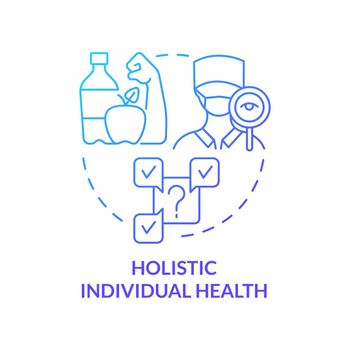 Holistic individual health blue gradient concept icon. Medical management issue abstract idea thin line illustration. Holistic medicine. Isolated outline drawing. Myriad Pro-Bold font used