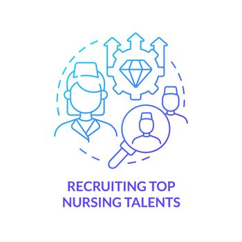 Recruiting top nursing talents blue gradient concept icon