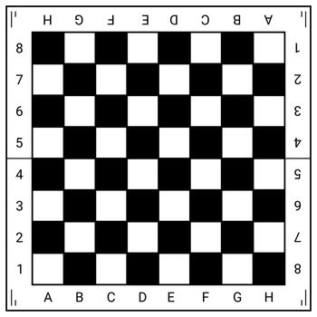 Hand drawn chessboard. Intelligent and strategic game. Playing field. Doodle. Vector