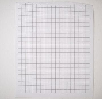 Checkered paper with torn top edge, blank blank sheet, texture and background, copy of space, template