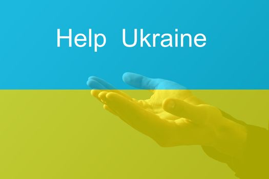 hands prayer in flag of ukraine
