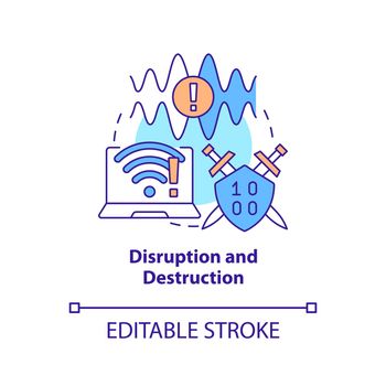 Disruption and destruction concept icon