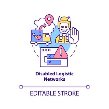 Disabled logistic networks concept icon