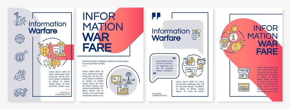 Information warfare red and grey brochure template