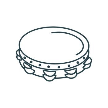 Folk musical instrument tambourine doodle style