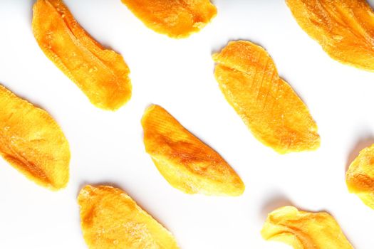 Orange Slices of Dried Sugar Mango Isolated