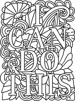 I Can Do This Motivational Quote Coloring Page