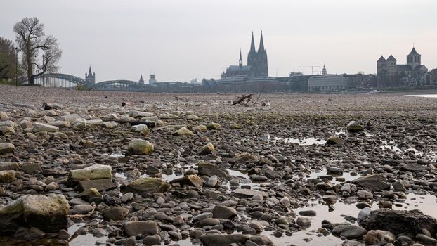 Drought in Germany, low water on Rhine river