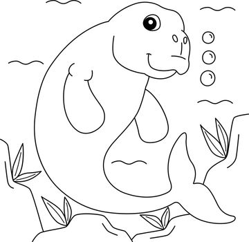 Dugong Animal Coloring Page for Kids