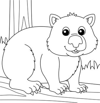Wombat Animal Coloring Page for Kids