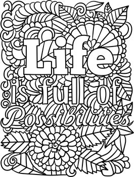 Possibilities Motivational Quote Coloring Page
