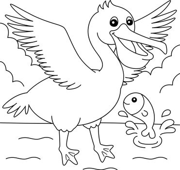Pelican Animal Coloring Page for Kids