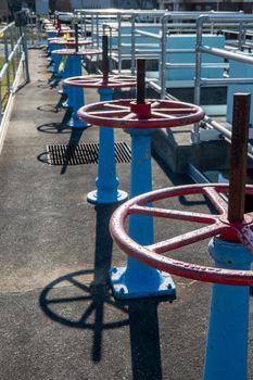 water gate control valves at water plant