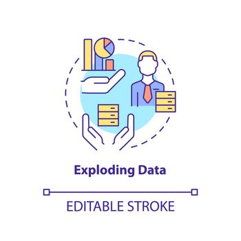 Exploding data concept icon