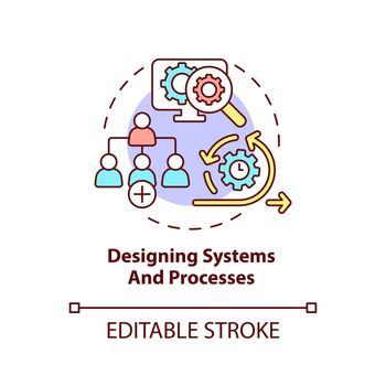 Designing systems and processes concept icon
