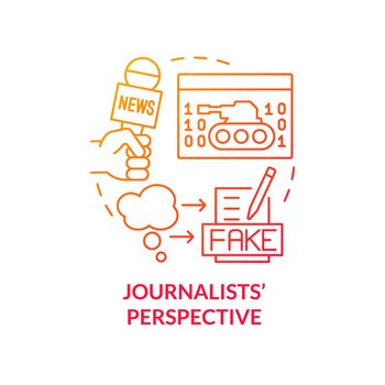Journalists perspective red gradient concept icon