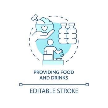 Providing food and drinks turquoise concept icon