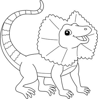Frill Necked Lizard Coloring Page Isolated