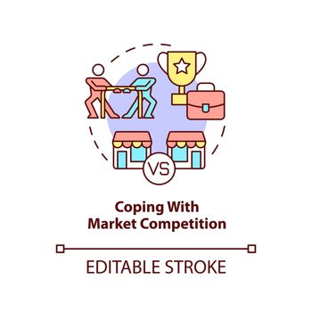 Coping with market competition concept icon